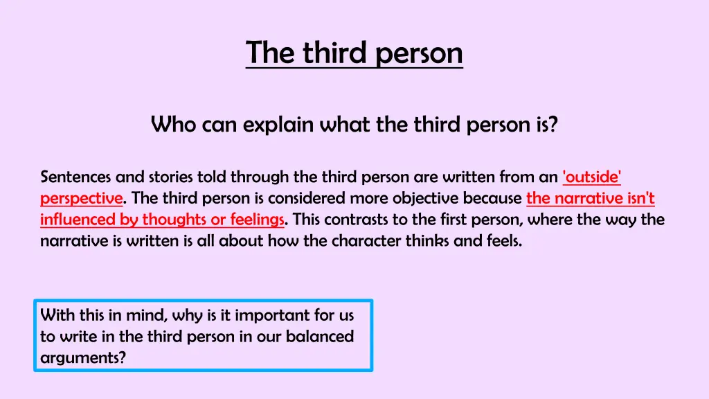 the third person