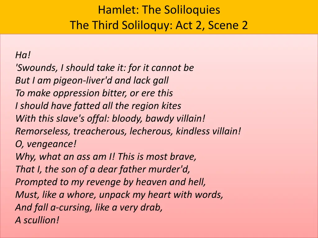 hamlet the soliloquies the third soliloquy 2