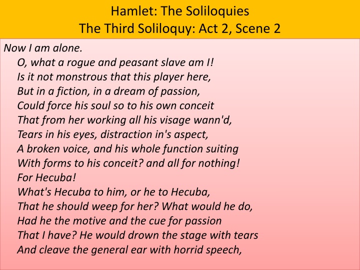 hamlet the soliloquies the third soliloquy