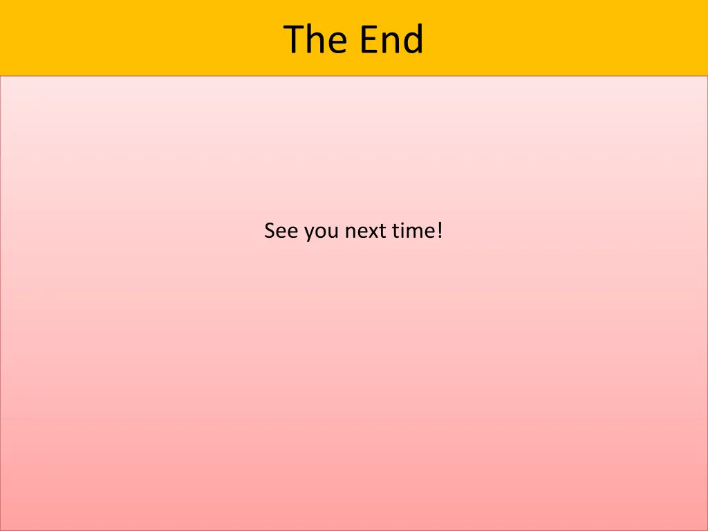 the end