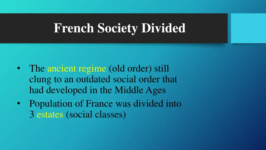 french society divided