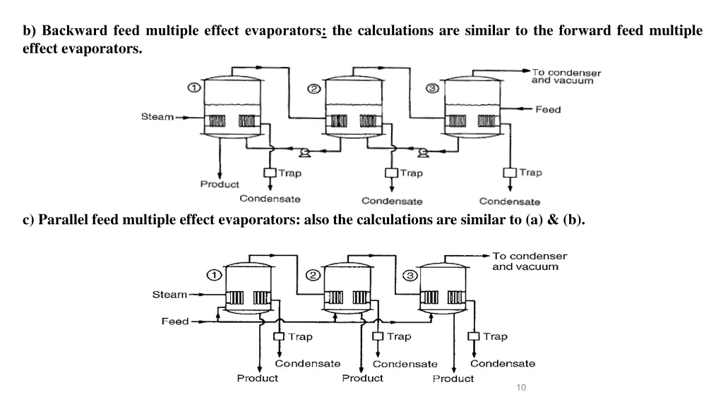 b backward feed multiple effect evaporators