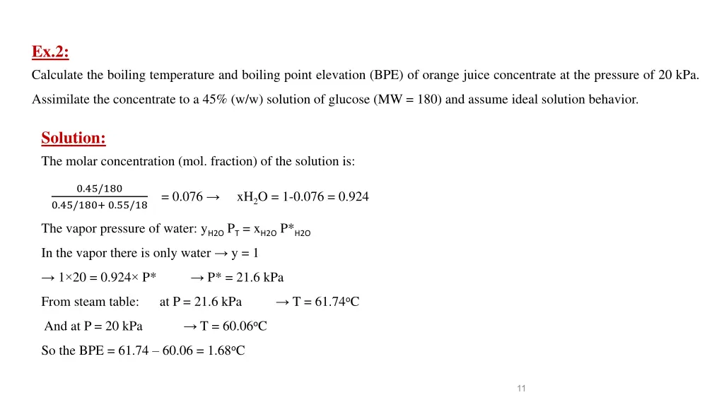 ex 2 calculate the boiling temperature