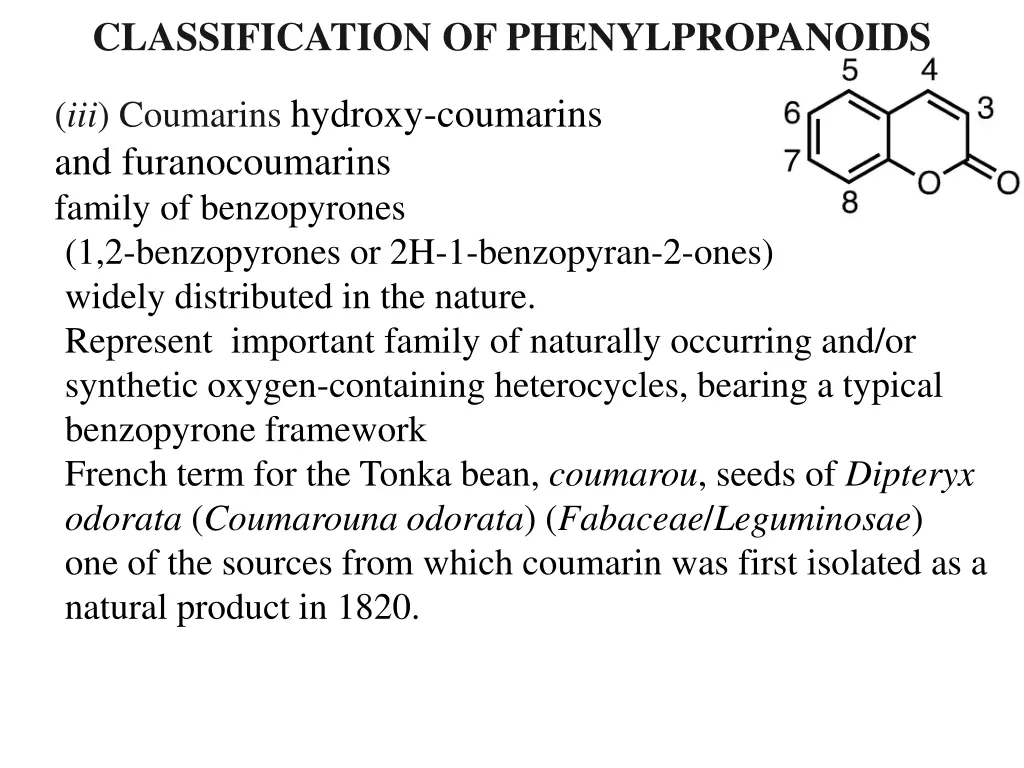 classification of phenylpropanoids 2