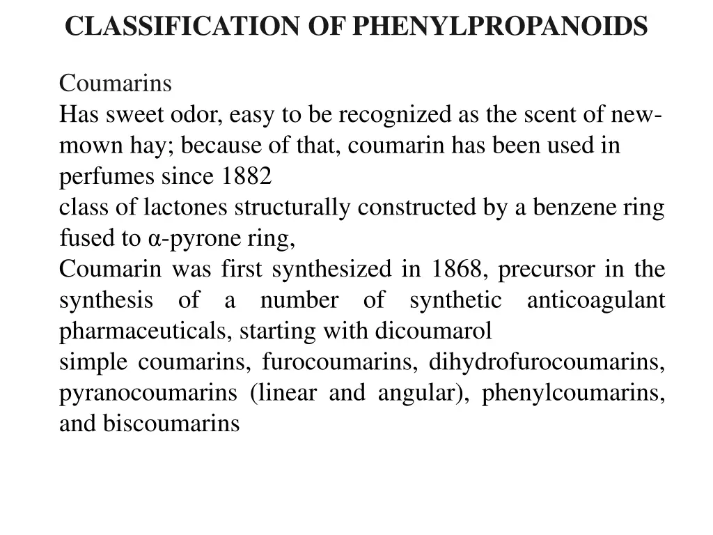 classification of phenylpropanoids 3