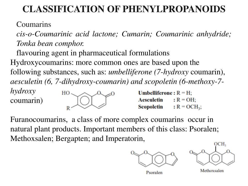 classification of phenylpropanoids 4