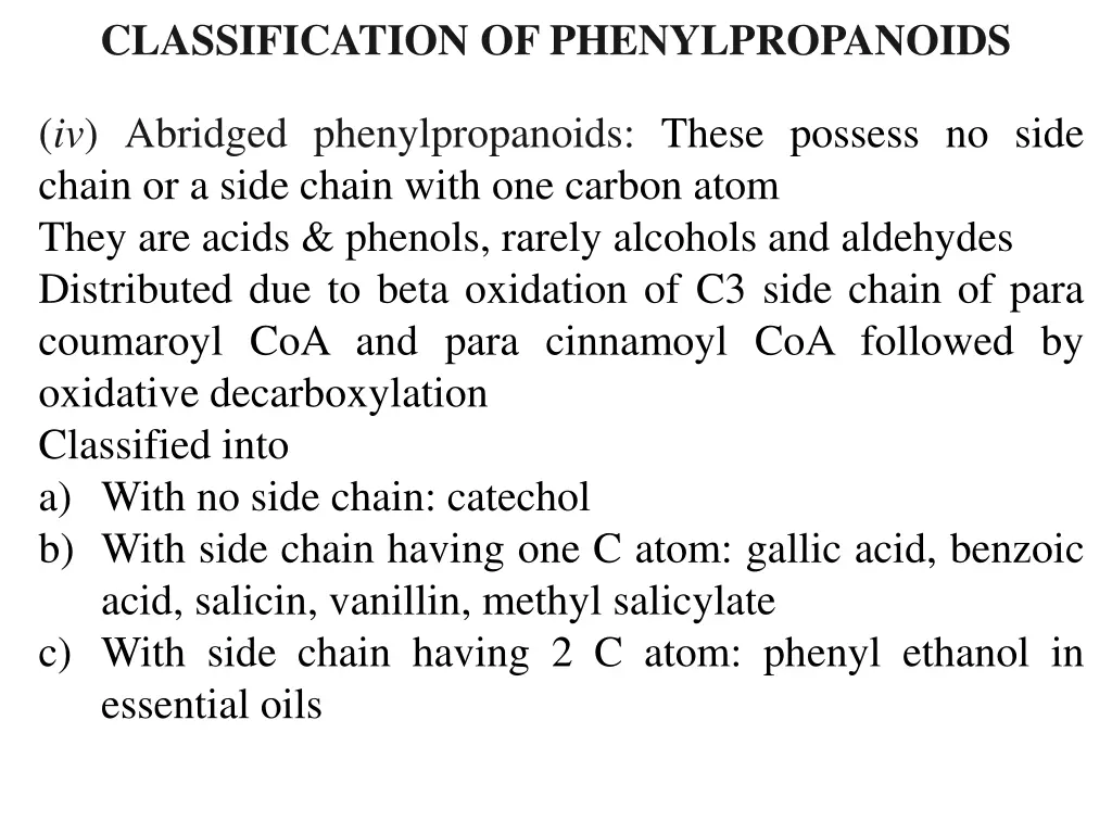 classification of phenylpropanoids 5