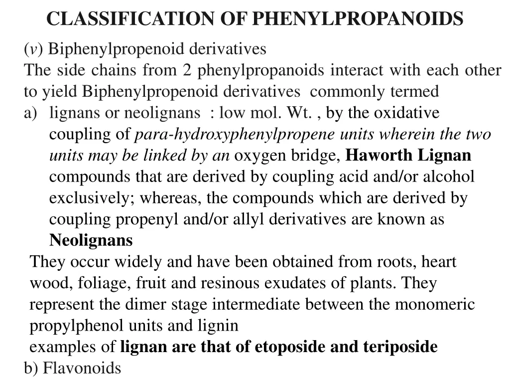 classification of phenylpropanoids 7