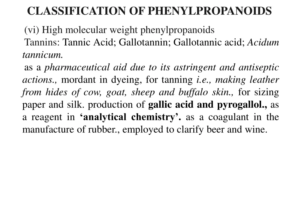 classification of phenylpropanoids 9