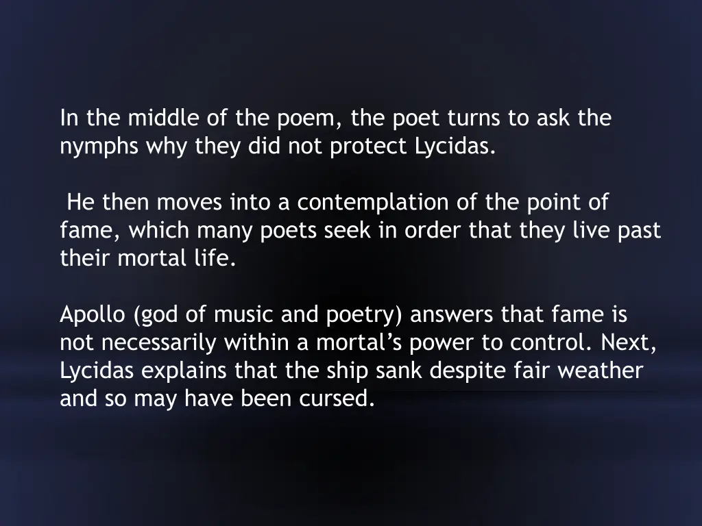 in the middle of the poem the poet turns