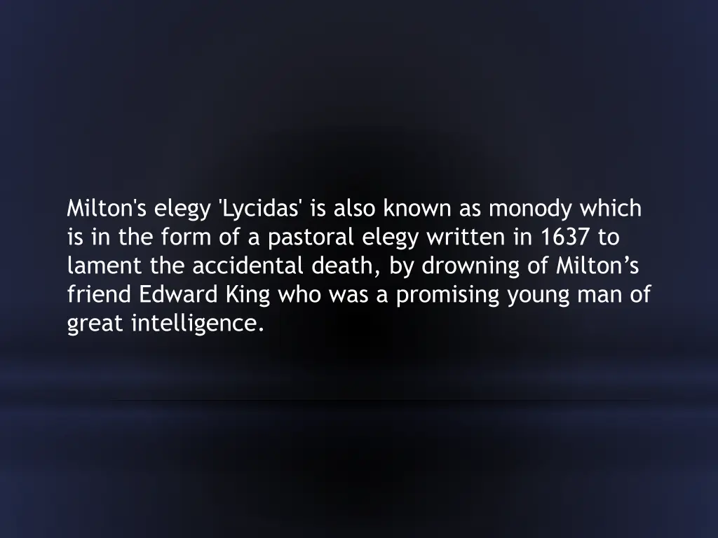 milton s elegy lycidas is also known as monody