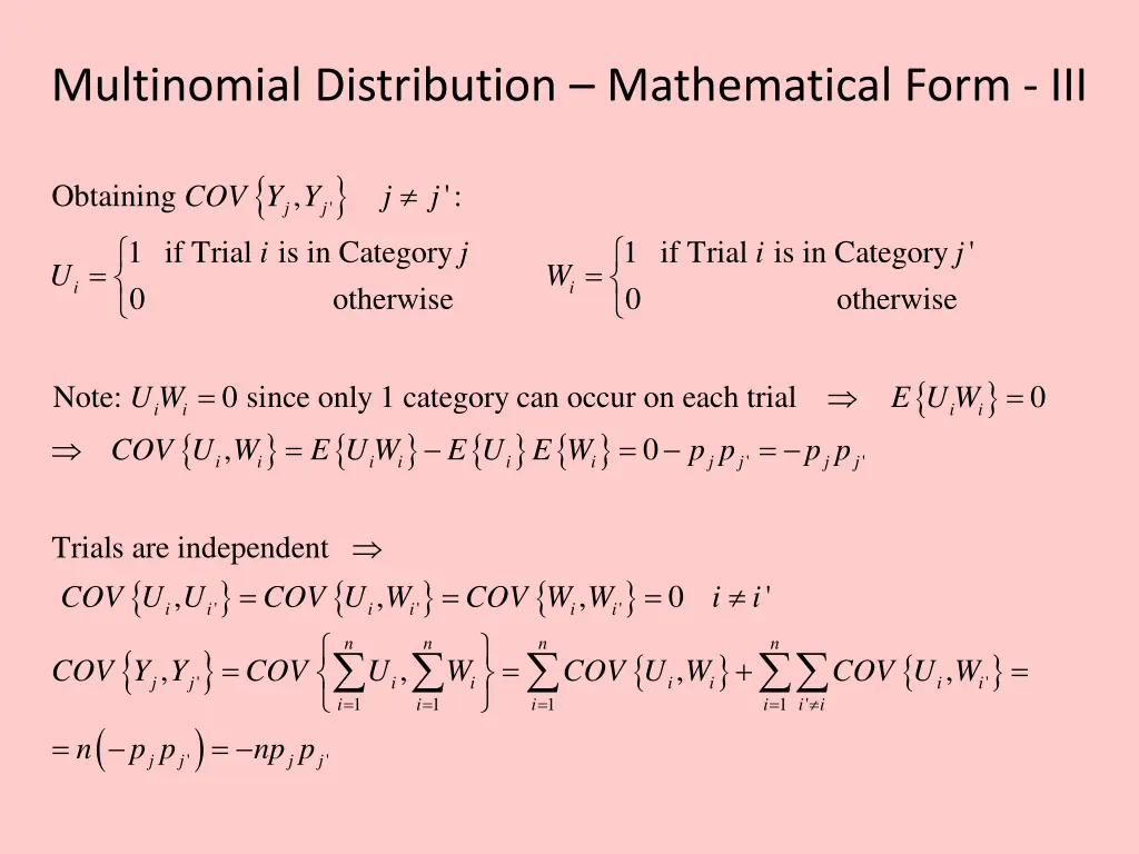 multinomial distribution mathematical form iii