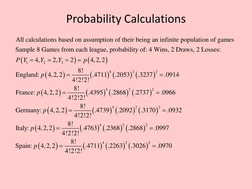 probability calculations