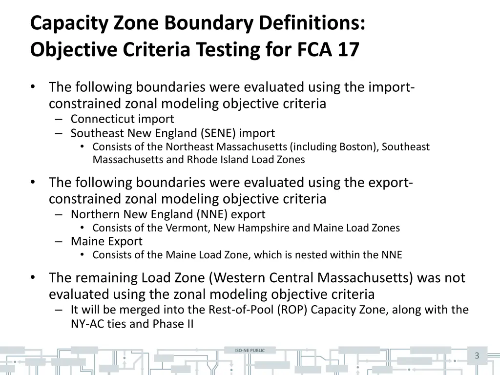 capacity zone boundary definitions objective