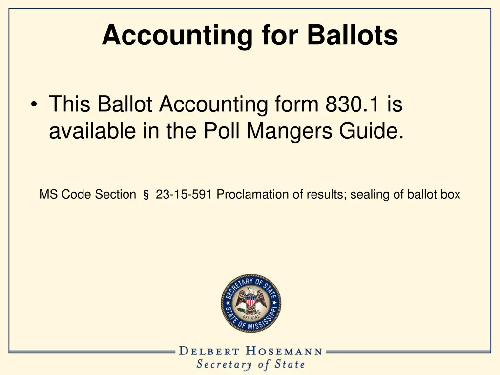 accounting for ballots