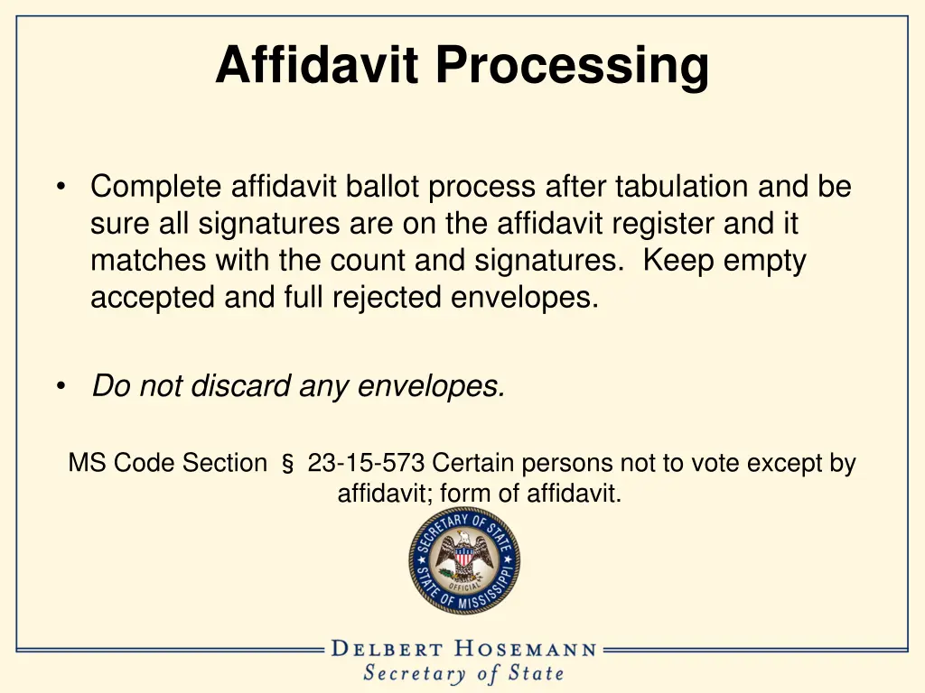 affidavit processing