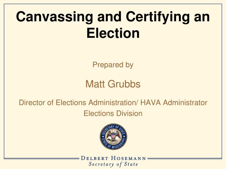 canvassing and certifying an election