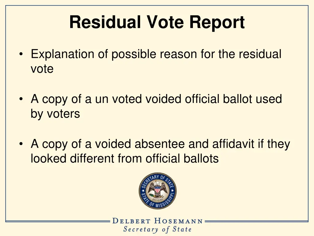 residual vote report