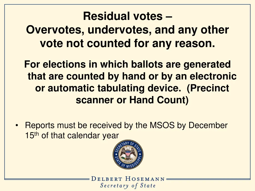 residual votes