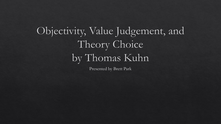 objectivity value judgement and theory choice