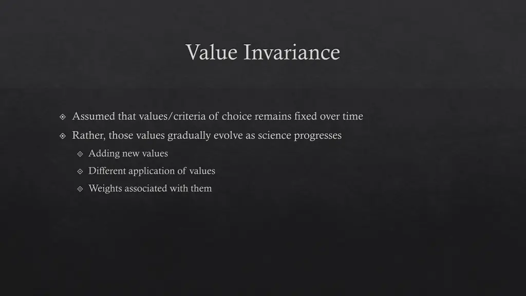 value invariance