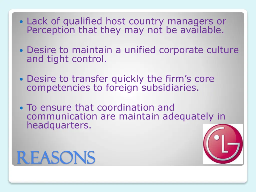 lack of qualified host country managers