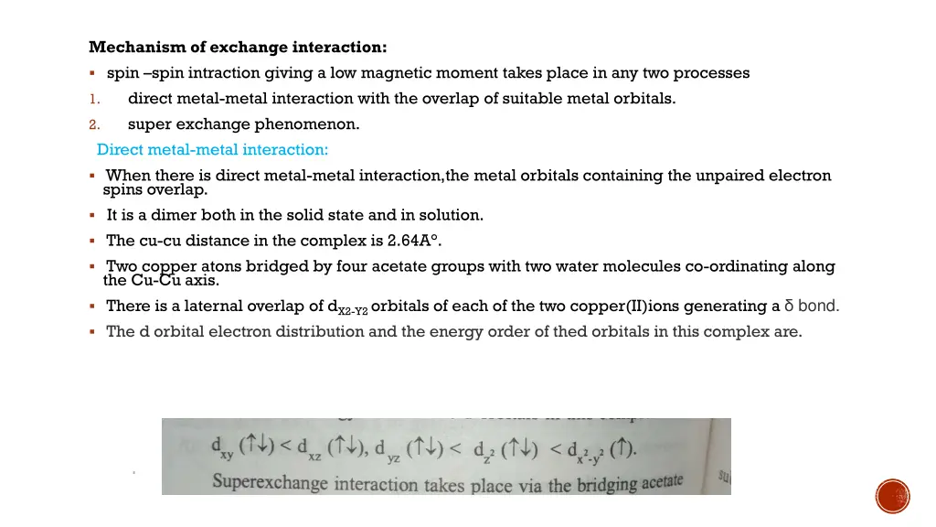 mechanism of exchange interaction spin spin