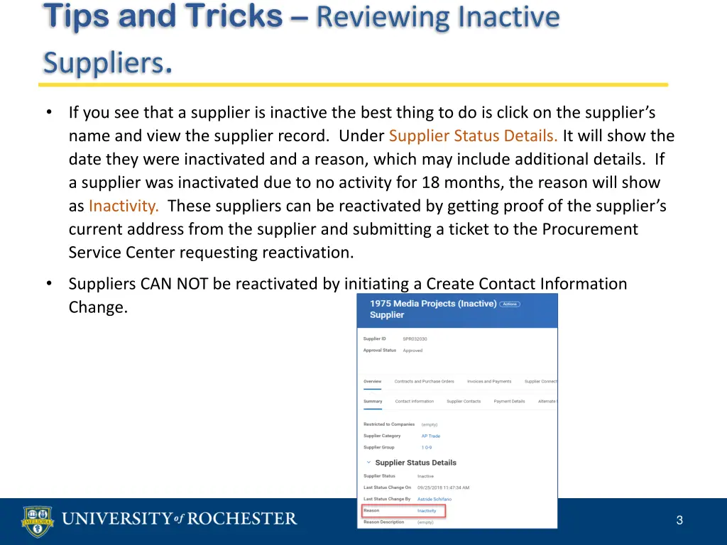 tips and tricks reviewing inactive suppliers 1