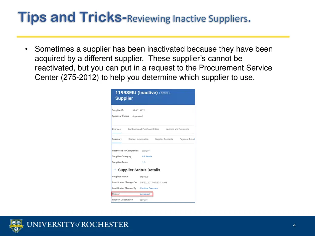 tips and tricks reviewing inactive suppliers 2