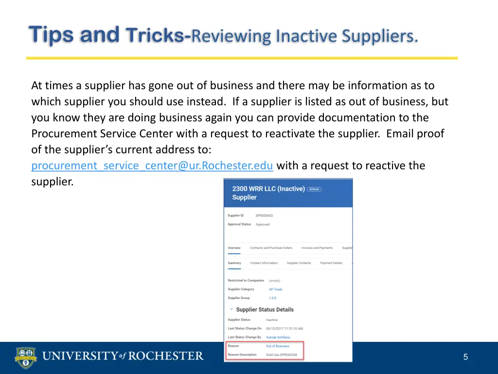 tips and tricks reviewing inactive suppliers 3