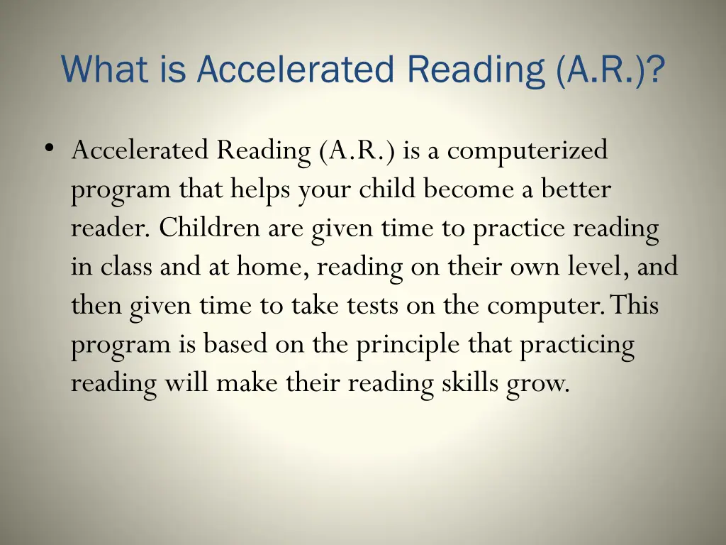 what is accelerated reading a r