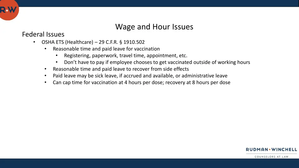 wage and hour issues