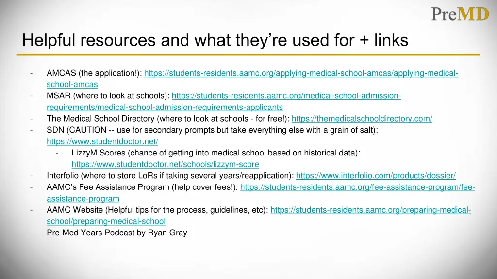 helpful resources and what they re used for links