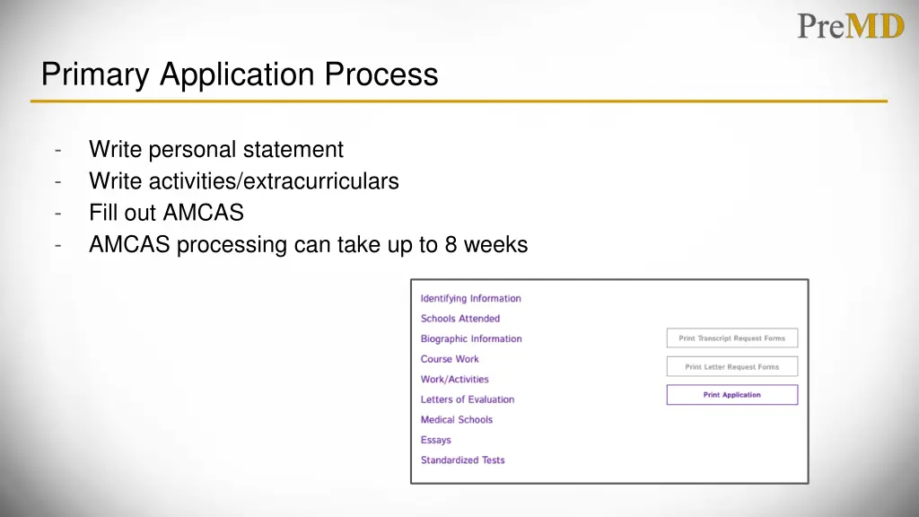 primary application process