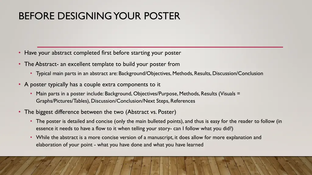 before designing your poster