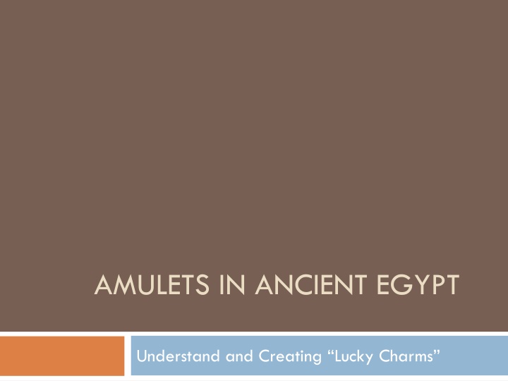 amulets in ancient egypt