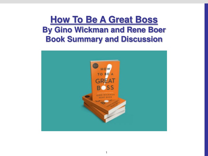 how to be a great boss by gino wickman and rene