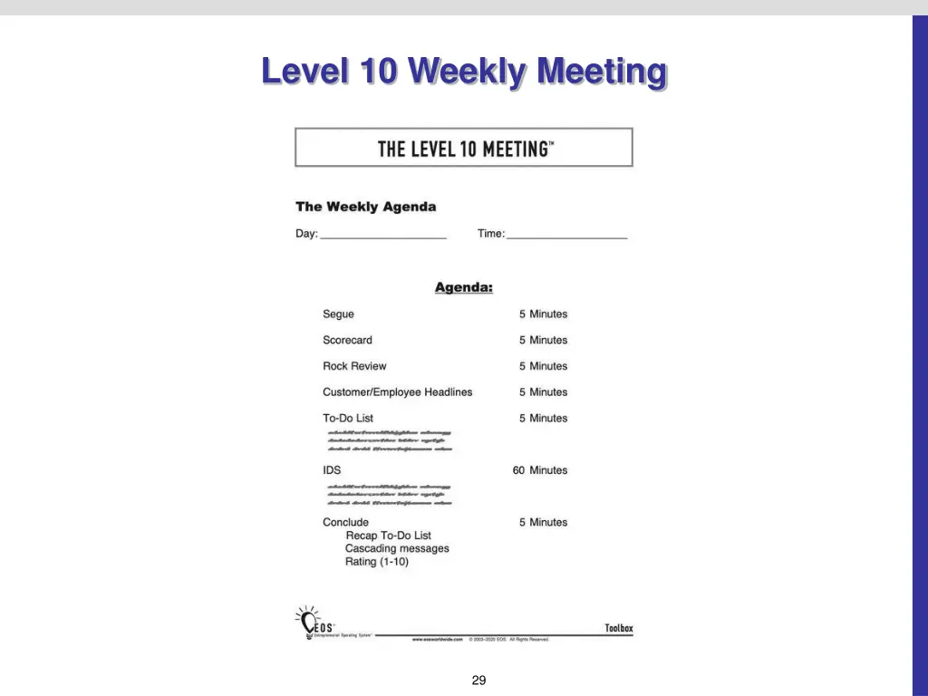 level 10 weekly meeting