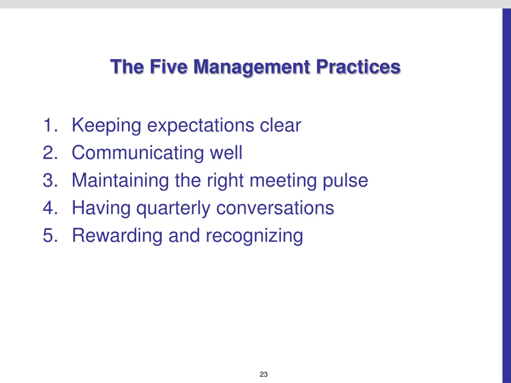 the five management practices