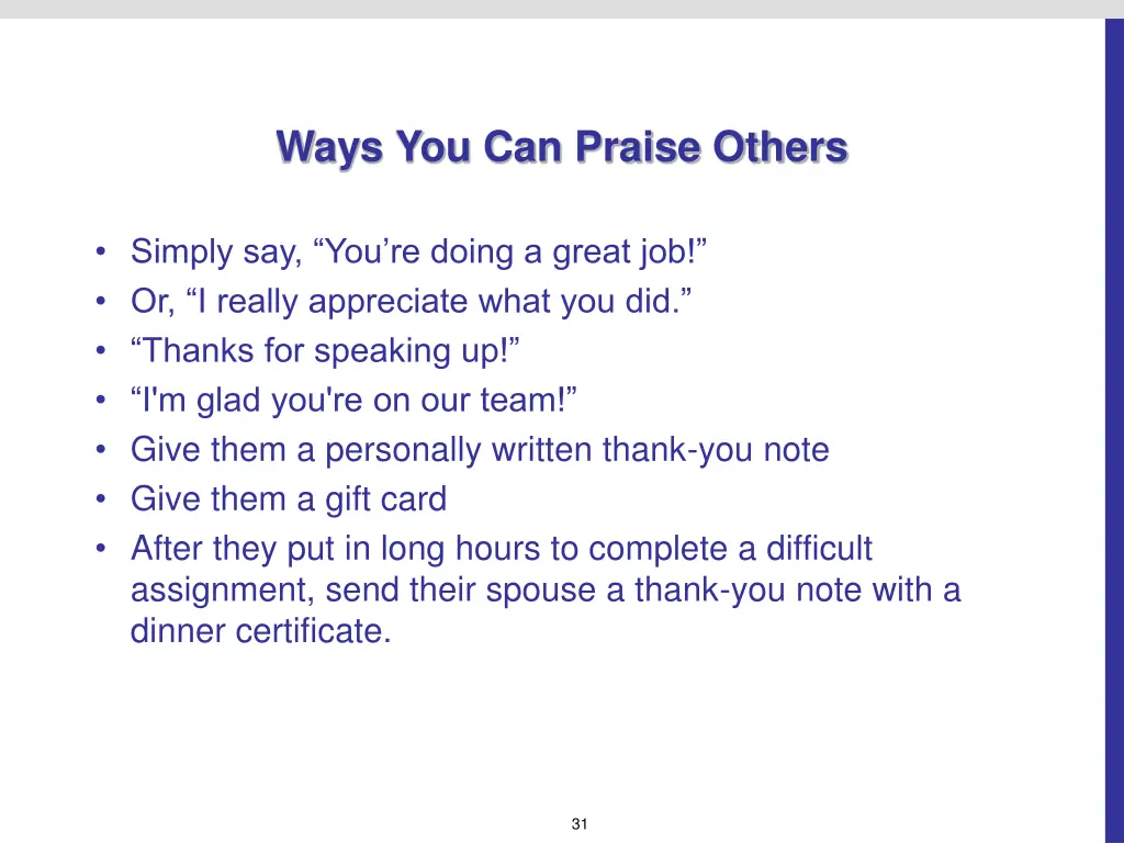 ways you can praise others