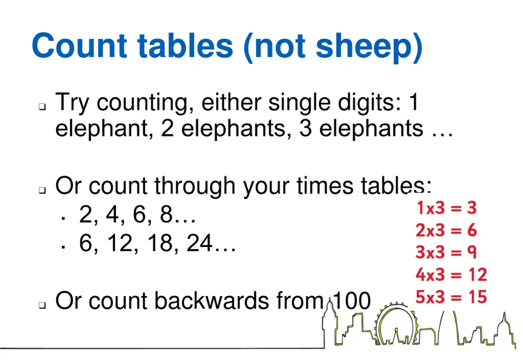 count tables not sheep