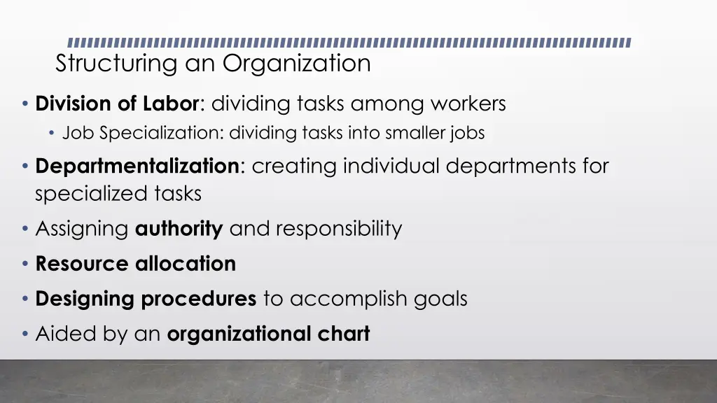 structuring an organization