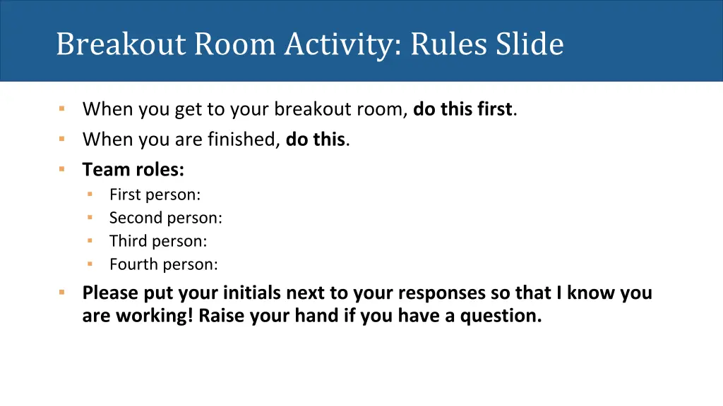 breakout room activity rules slide