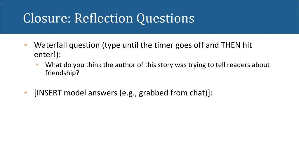 closure reflection questions