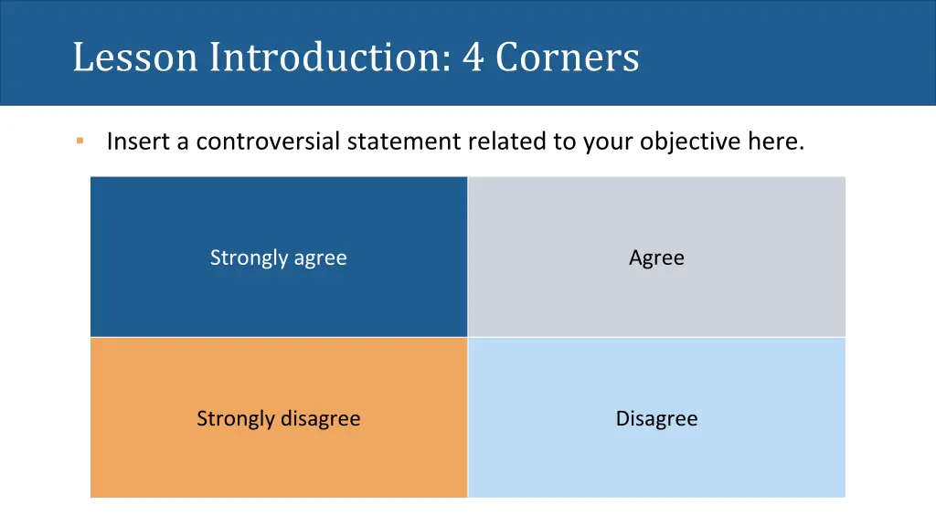 lesson introduction 4 corners