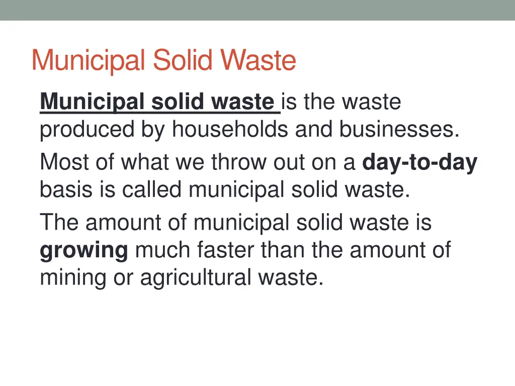 municipal solid waste