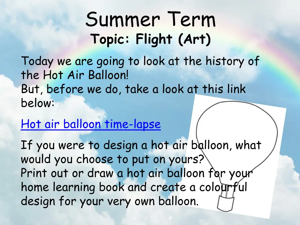 summer term topic flight art today we are going