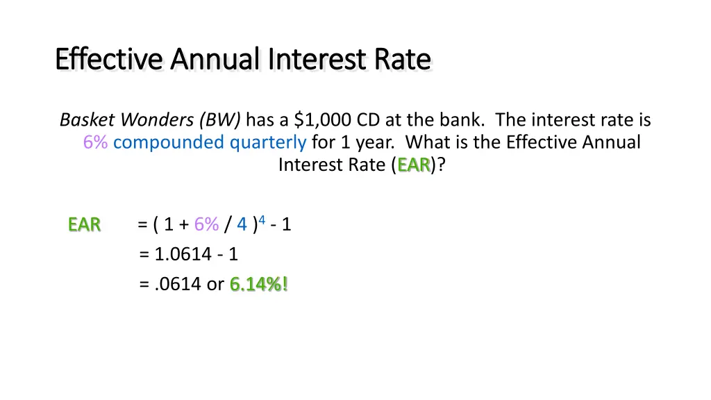 effective annual interest rate effective annual