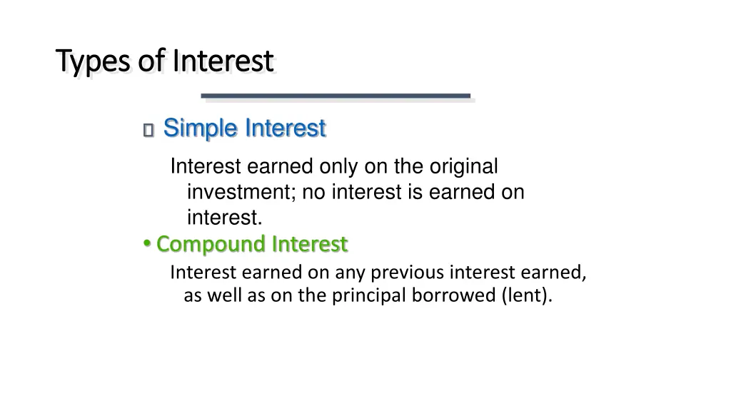 types of interest types of interest