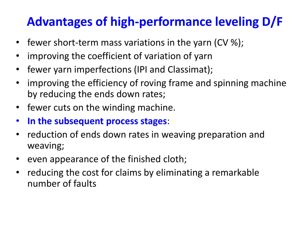 advantages of high performance leveling d f